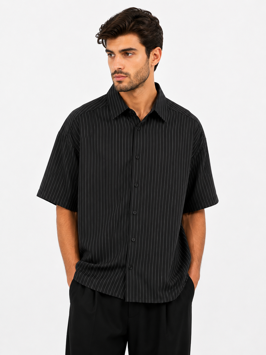 پیراهن باکسی مردانه راه دار | جنس بری | ۵ رنگ | سایز L XL XXL